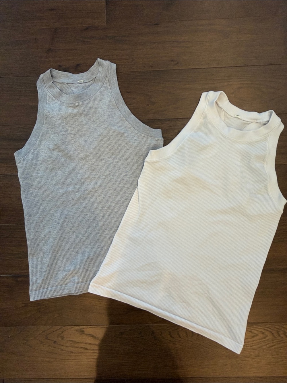 Athleta Renew Seamless Racerback Tank Set of 2 - Gray and White Size Medium P38